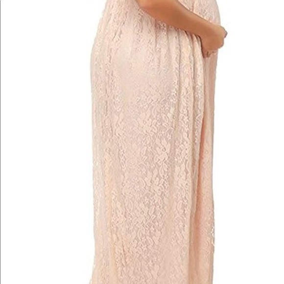 Gorgeous Blush Pink Lace Flow-y Maternity Dress - Picture 3 of 14